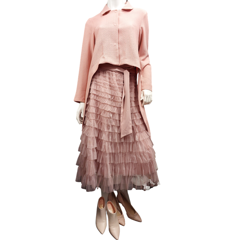Annah S peach coat size M 12