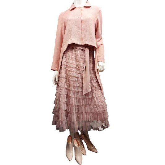 Annah S peach coat size M 12