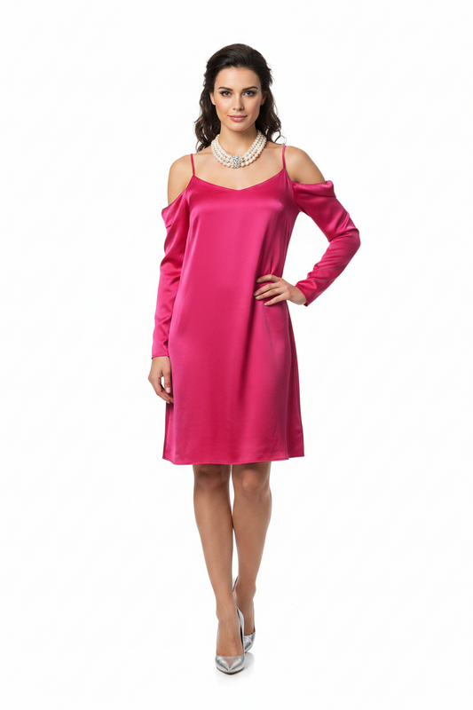 Moochi hot pink silk dress, size 14