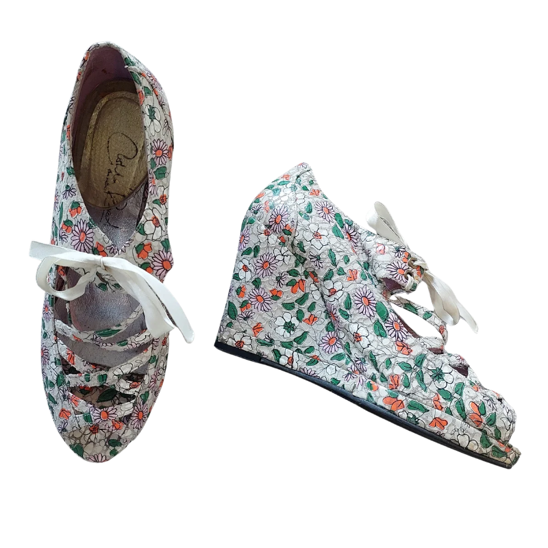 Cushla Reid floral wedges, size 39/8