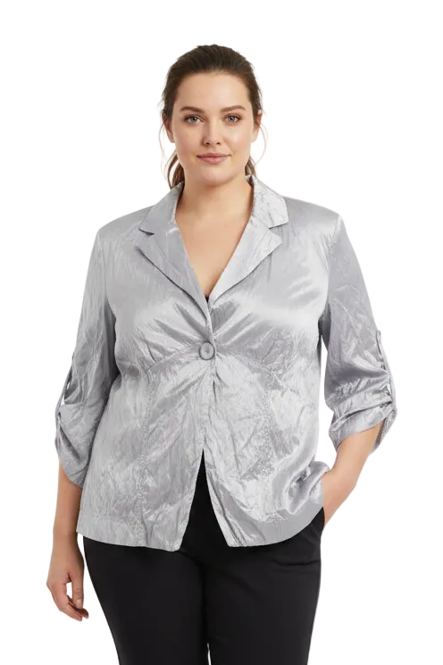 Zardi silver crushed jacket, size 18