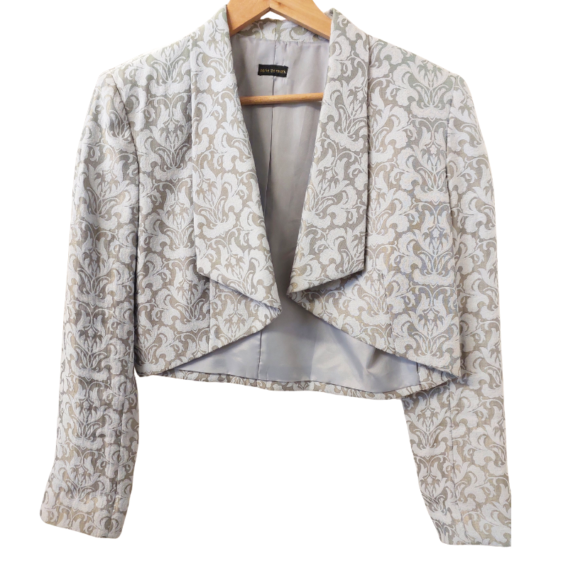 Carla Zampatti silver cropped jacket, size 14