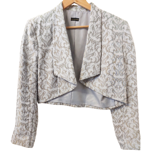 Carla Zampatti silver cropped jacket, size 14