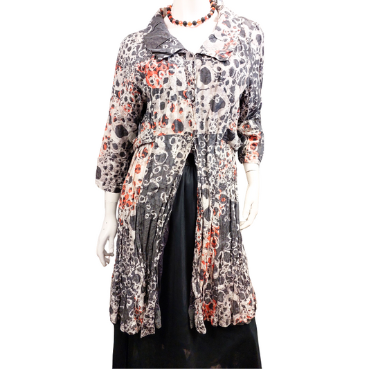 Artisan grey, ivory, melon coat size 14
