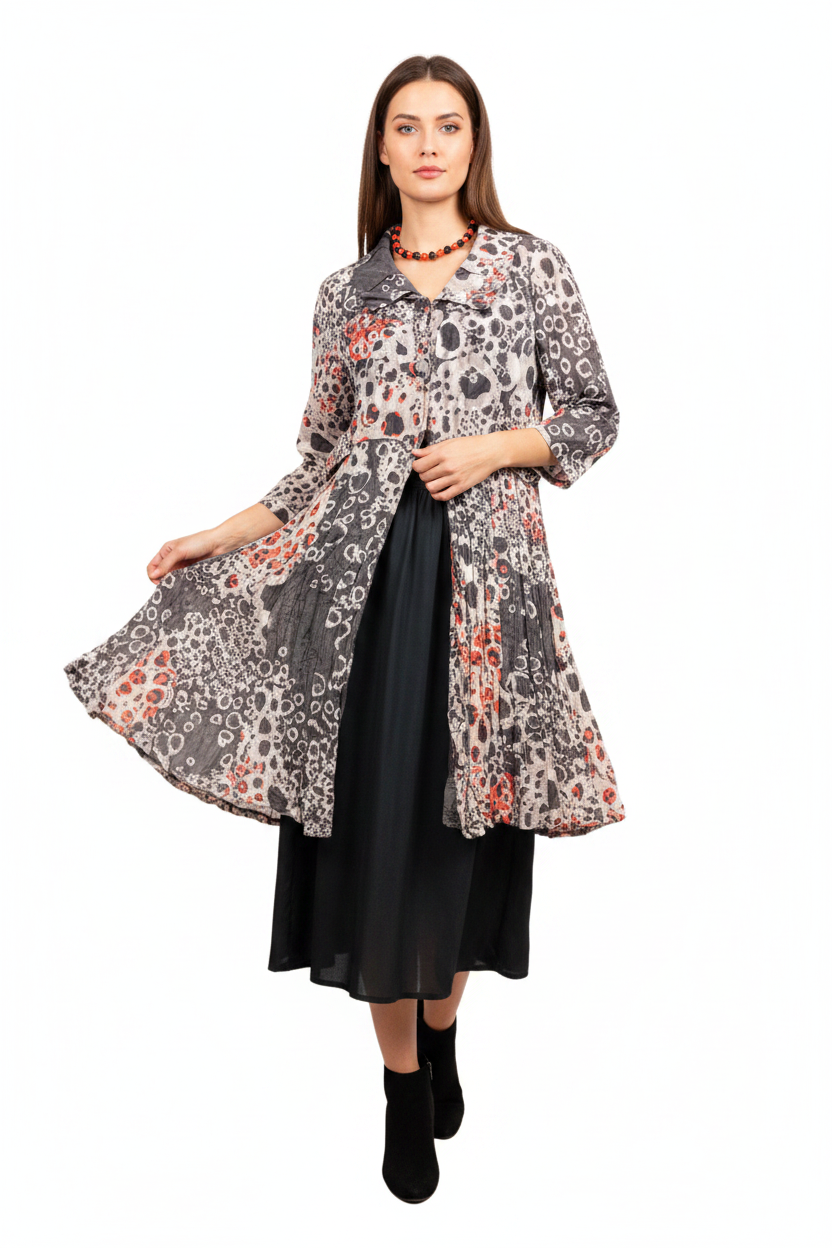Artisan grey, ivory, melon coat size 14
