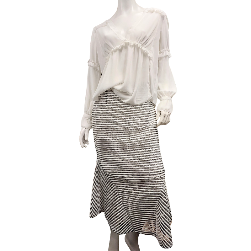ZK Designer zoe kratzmann ivory chiffon top, size S, 10/12