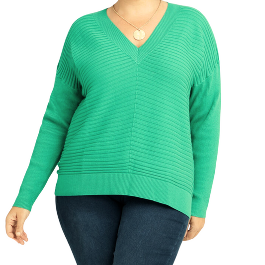Virtuelle green viscose jumper, size 12-14