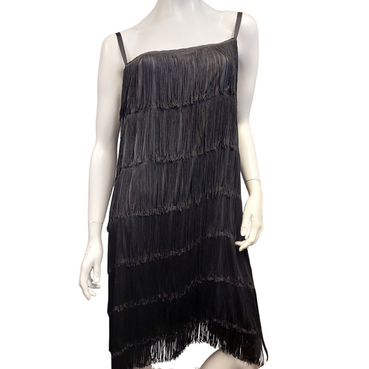 Black tassel Gatsby/Flapper formal dress, size 18