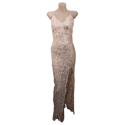 Gold sequin formal dress, size 6