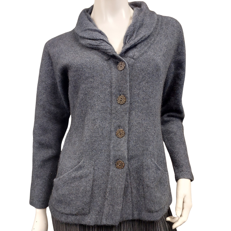Merino Possum charcoal grey cardigan, size M