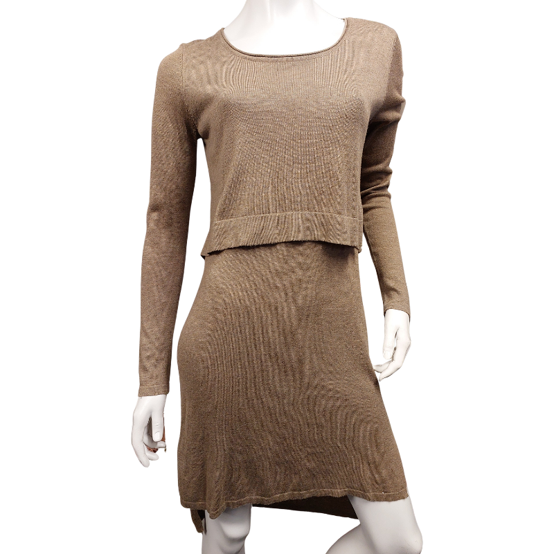 Madison Square light brown high low cotton dress/ top size 12