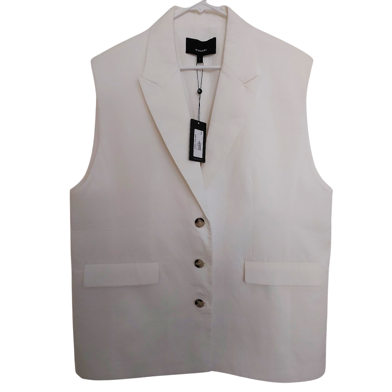 NEW-Moochi off white Hustle waistcoat, size L 16-18, retail $349