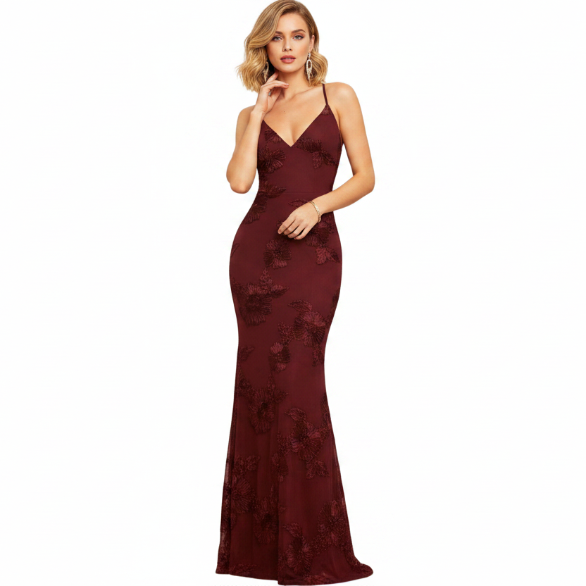 New Burgundy formal/ball dress, size 6-8