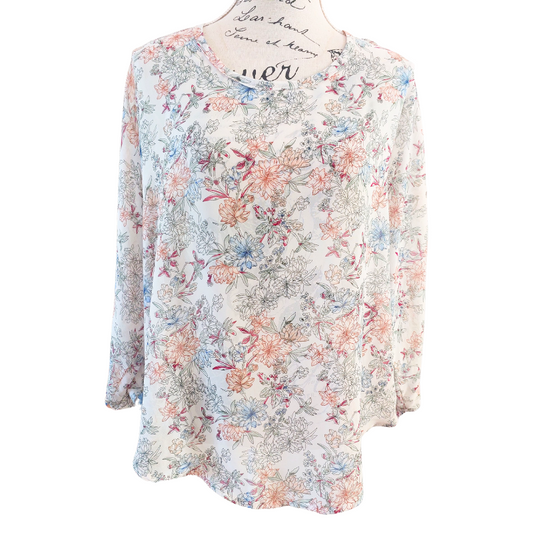 Jaclyn M floral chiffon top, size 10/12