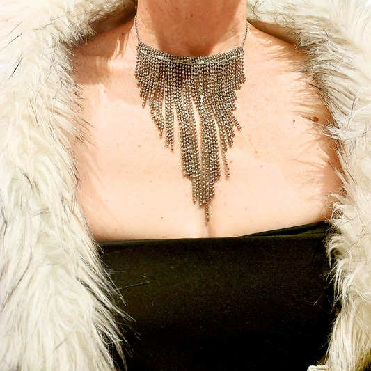 Silver bling chain necklace