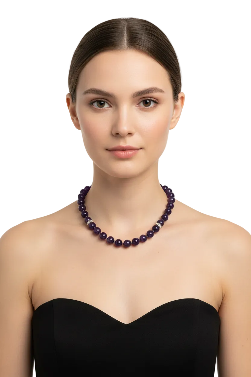 Purple cz stone necklace