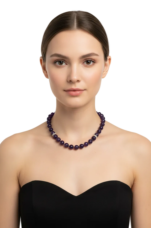Purple cz stone necklace