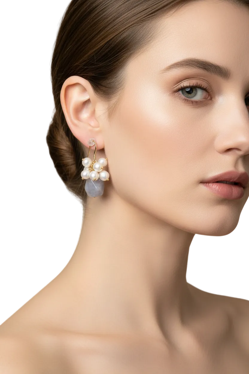 Amethyst pearl earrings- HIRE