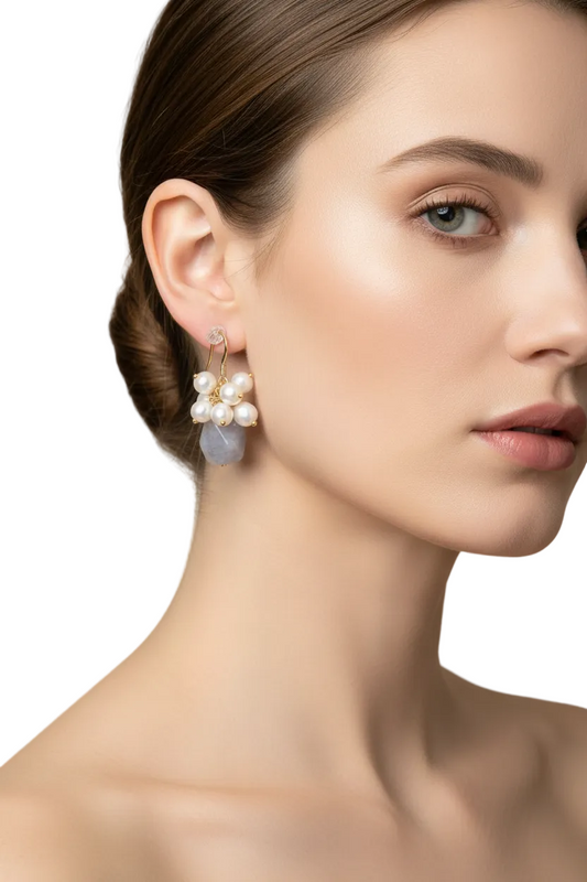 Amethyst pearl earrings- HIRE
