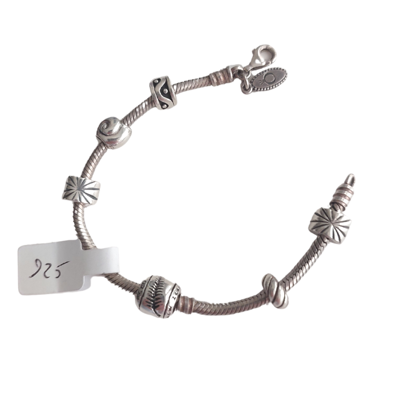Sterling silver childs Pandora style bracelet-17"