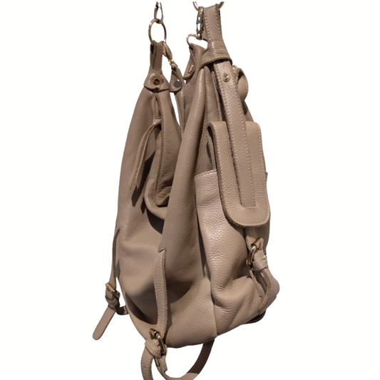 Beige leather bag-45cm x 28cm