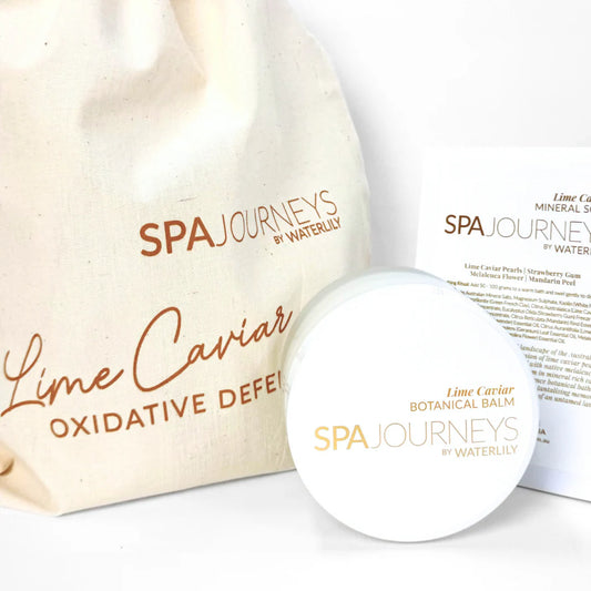 Waterlily Lime Caviar Calico Gift Edit-bath soak & balm