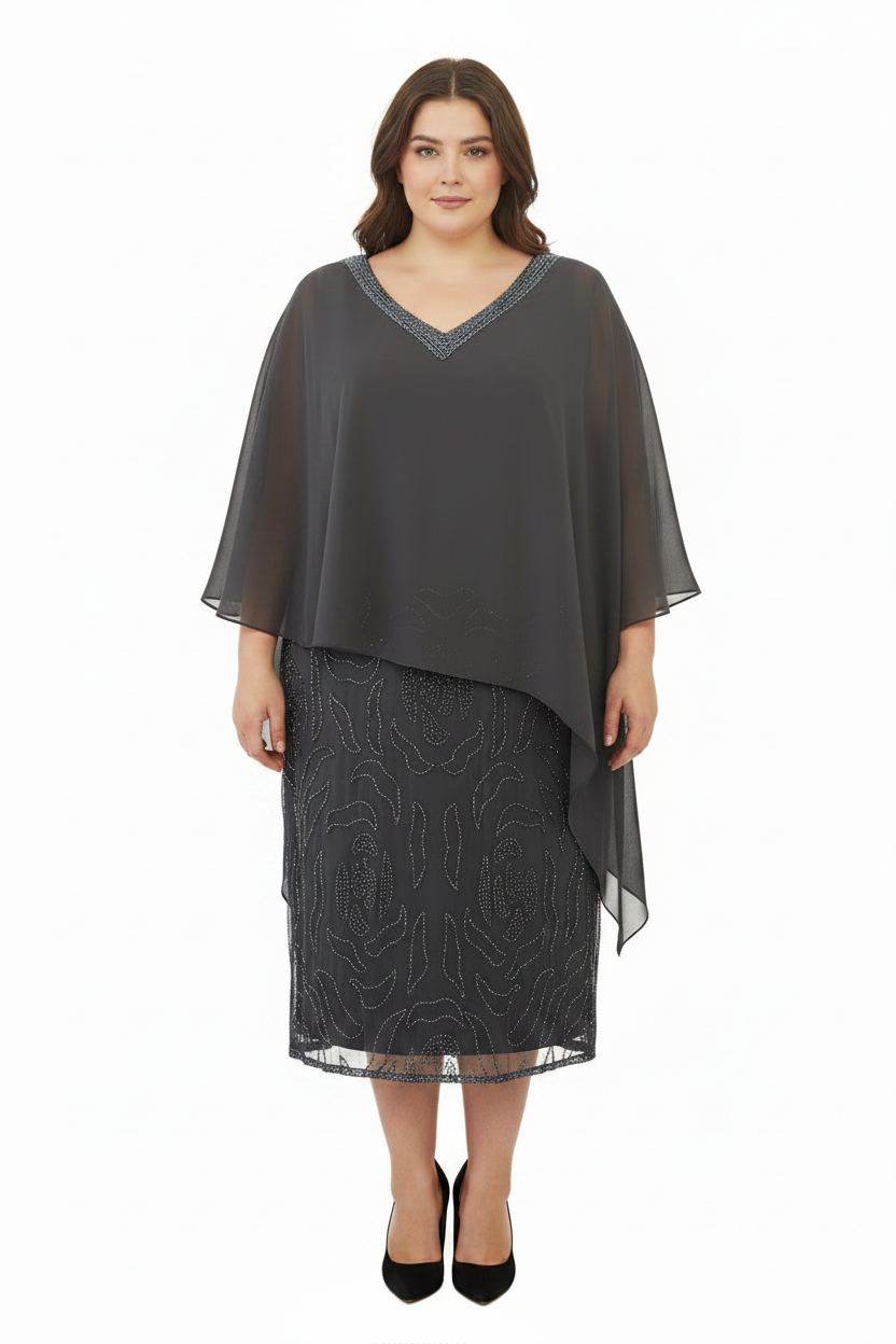 NEW Layla Jones black beaded chiffon dress, size 20