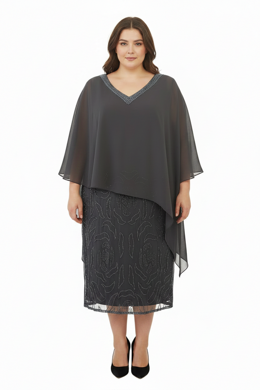 NEW Layla Jones black beaded chiffon dress, size 20