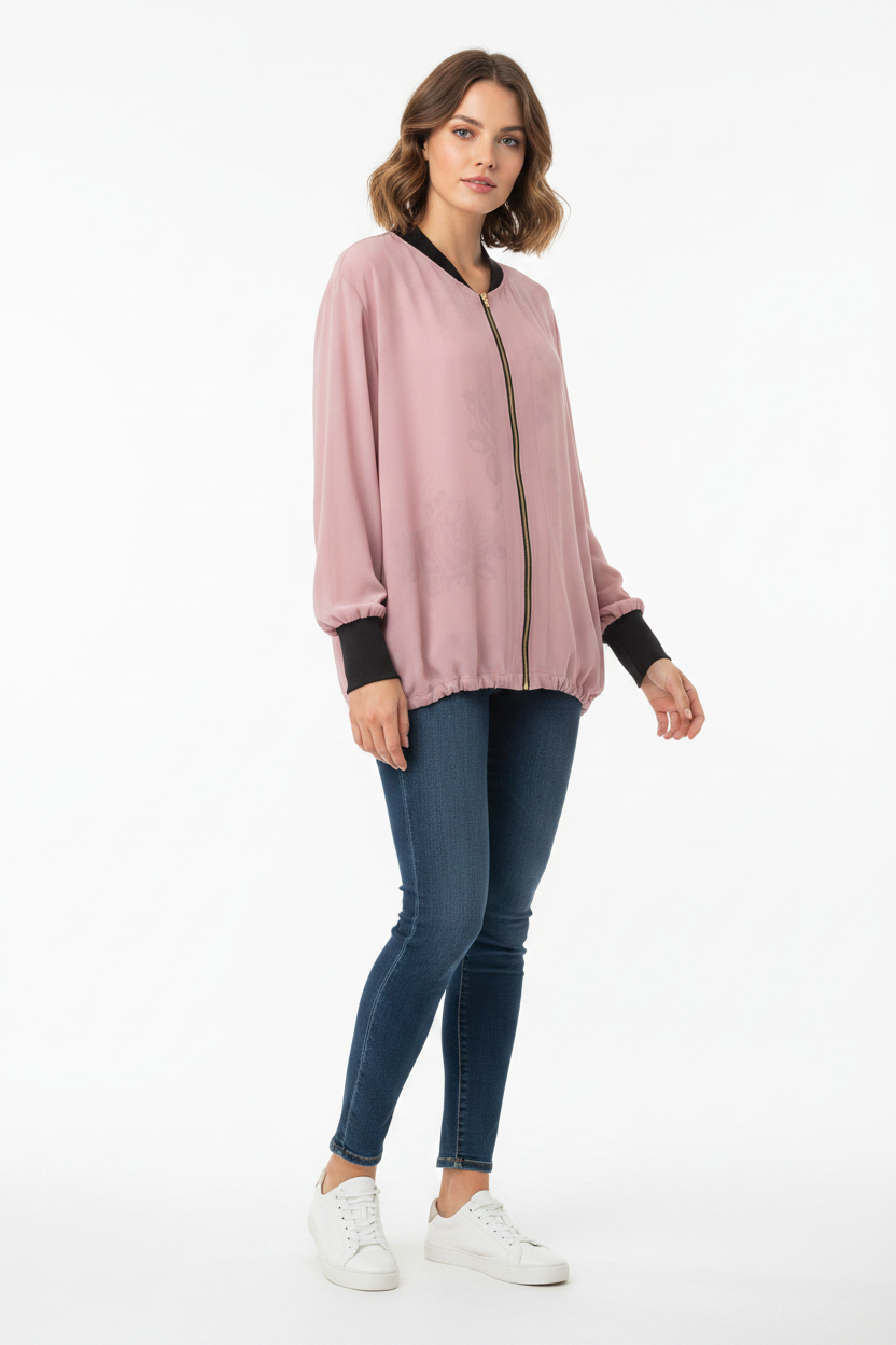 Repertoire dusky pink chiffon  top/jacket, size 16