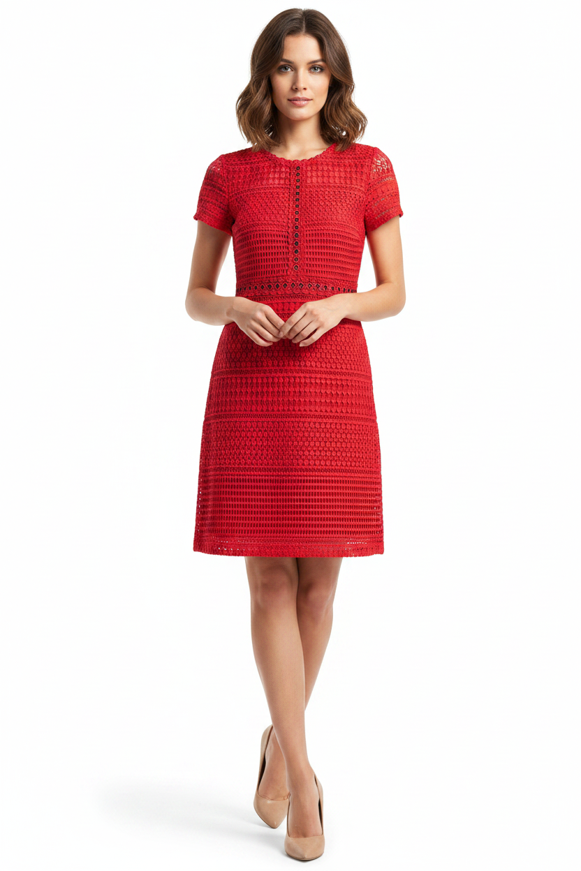 Red lacy dress, size 10/12