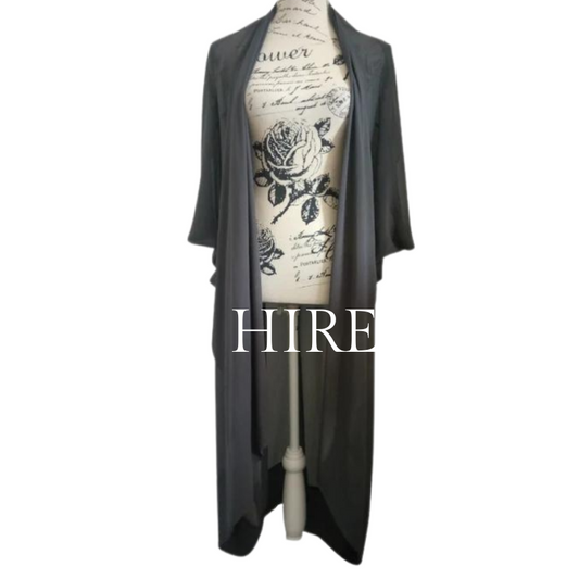 Charcoal chiffon layering coat-one size, Hire only