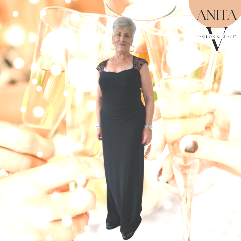 Ralph Lauren black formal/ ball dress, size 14-HIRE