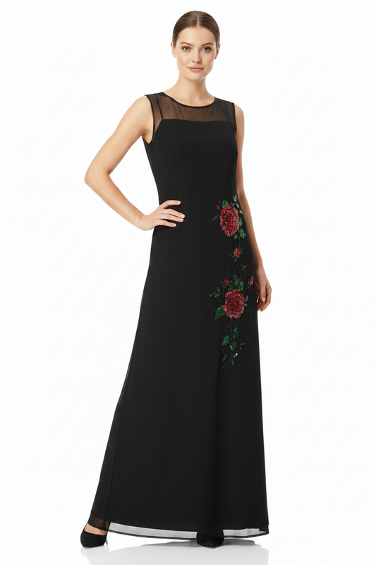 Debut black rose formal/ball dress, size 12