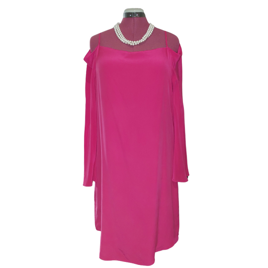 Moochi hot pink silk dress, size 14