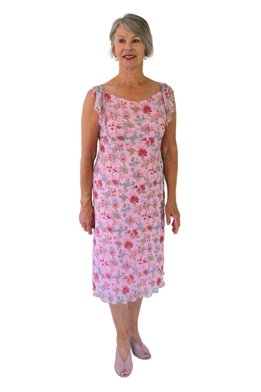 NEW Corina's pink floral dress, size 14, retail $275