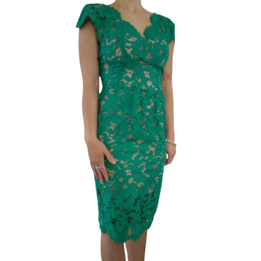 Andrea Moore green lace dress, size 6