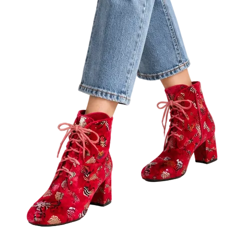 I Love Billy red ankle boots, size 37/6