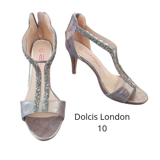 Dolcis London  silver heels, size 41/10