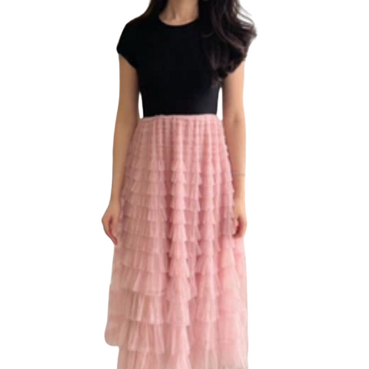 Pink tulle midi dress size 10