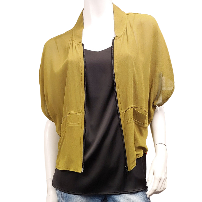 NEW Mild Red Designer olive green jacket,  size 14