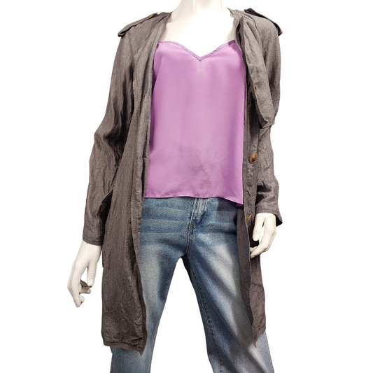 Trenery grey linen coat, size 14