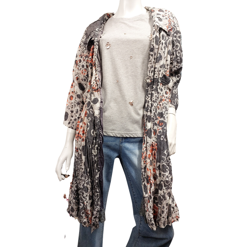 Artisan grey, ivory, melon coat size 14