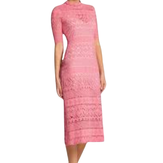 NEW Moss & Spy rose pink bodycon dress, size 8, retail  $525