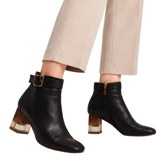 Top End black leather boots, size 40/9