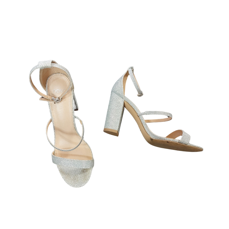 Novo silver sparkly heels, size 39/8-HIRE