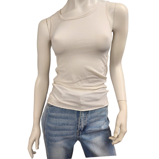 Metalicus ivory white bodycon singlet top, size 10