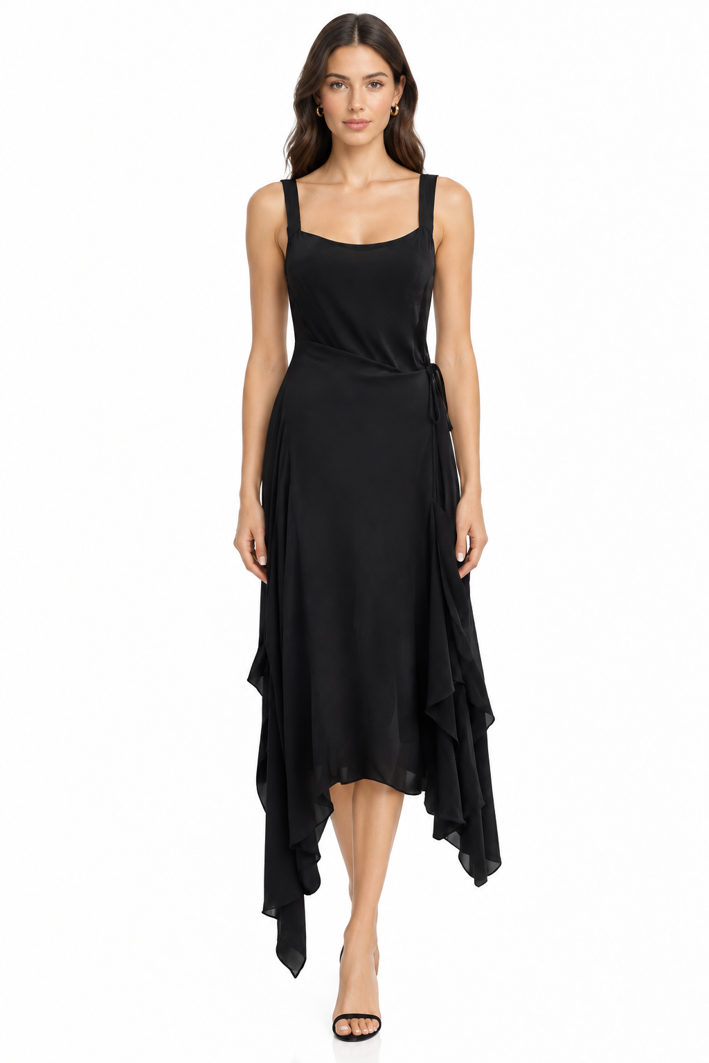 Repertoire black chiffon dress, size 10
