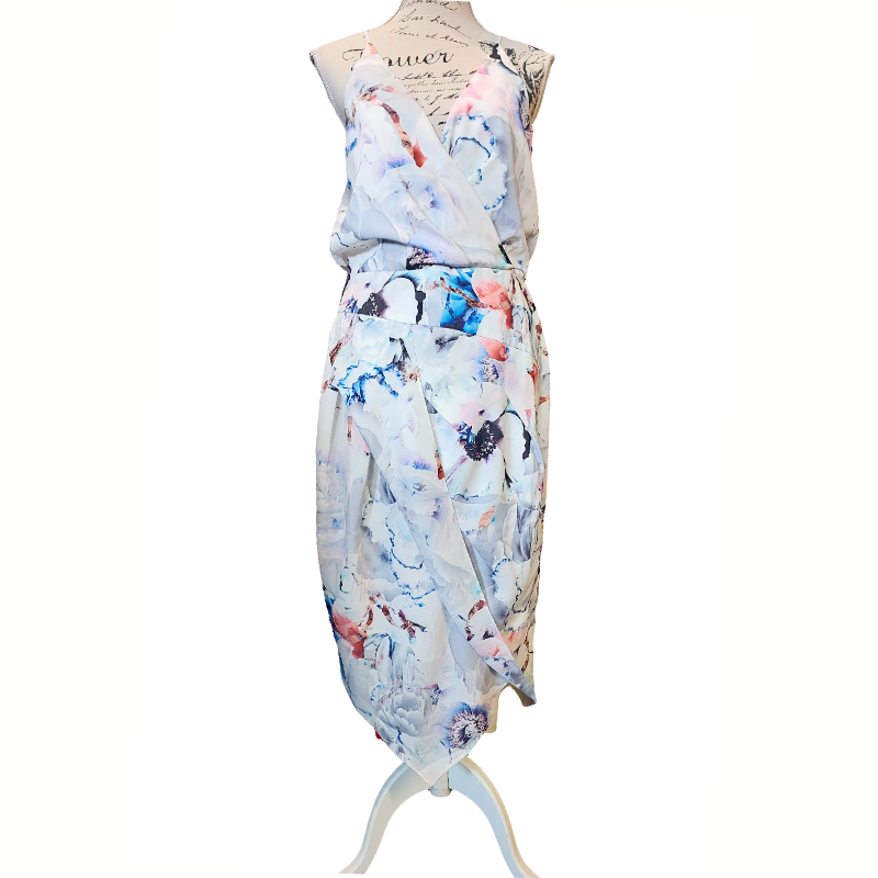 Cooper St ivory/ purple floral dress size 12