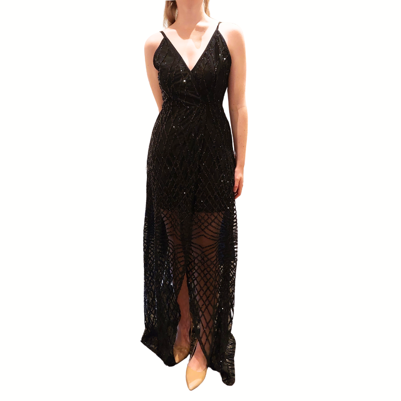 Black sequin formal/ball  dress, size 8