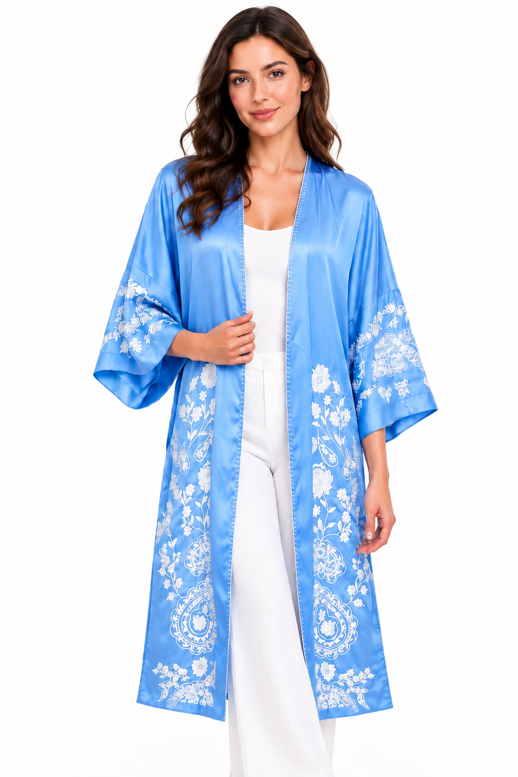 Zara blue layering coat/duster, dressing gown, size 10-12-14